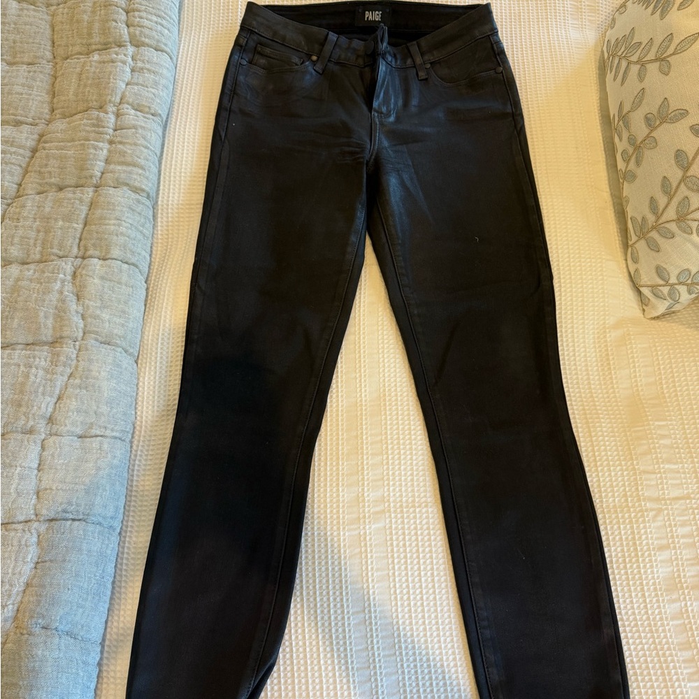 Paige Black Metallic Shimmer Jeans